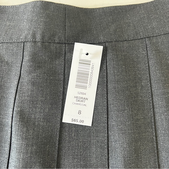 Aritzia Talula Hedran Skirt 8 Charcoal Pleated School Girl Skater Skirt NWT - Picture 7 of 10